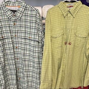 Orvis Plaid Men's Shirts- fishing outdoor shirts w back vent - XL $60-2 shirts